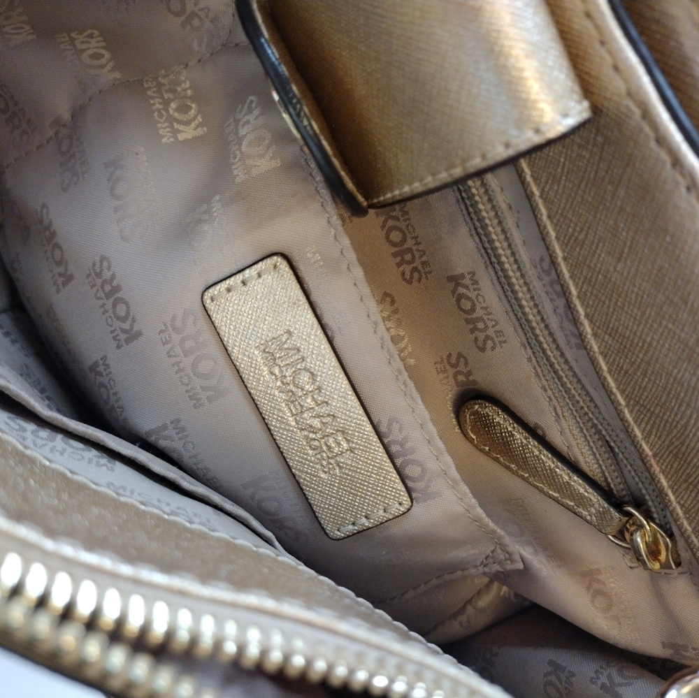 Michael Kors Metallic Gold Retired Satchel - Picture 12 of 12